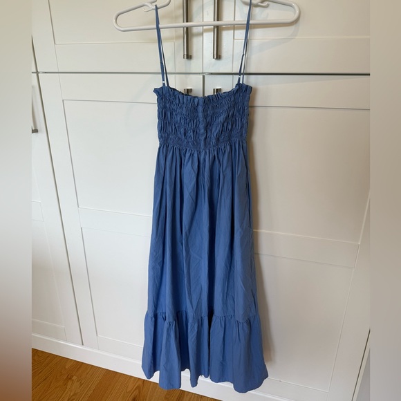 Ciao Lucia | 100% cotton Umbria Blue Smocked Tiered Sundress - Picture 4 of 8